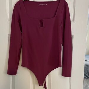 Women's Long Sleeve Bodysuit - Burgundy